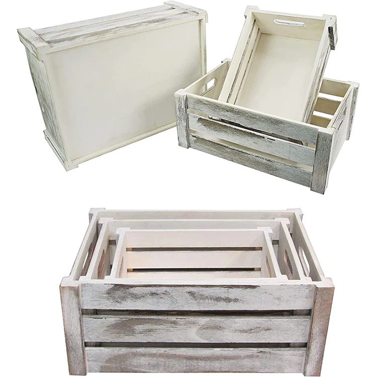 アンティーク調収納木箱 3 個セット